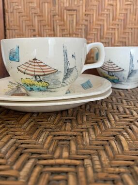 Vintage Riviera Teacup and Saucer Set by Midwinter